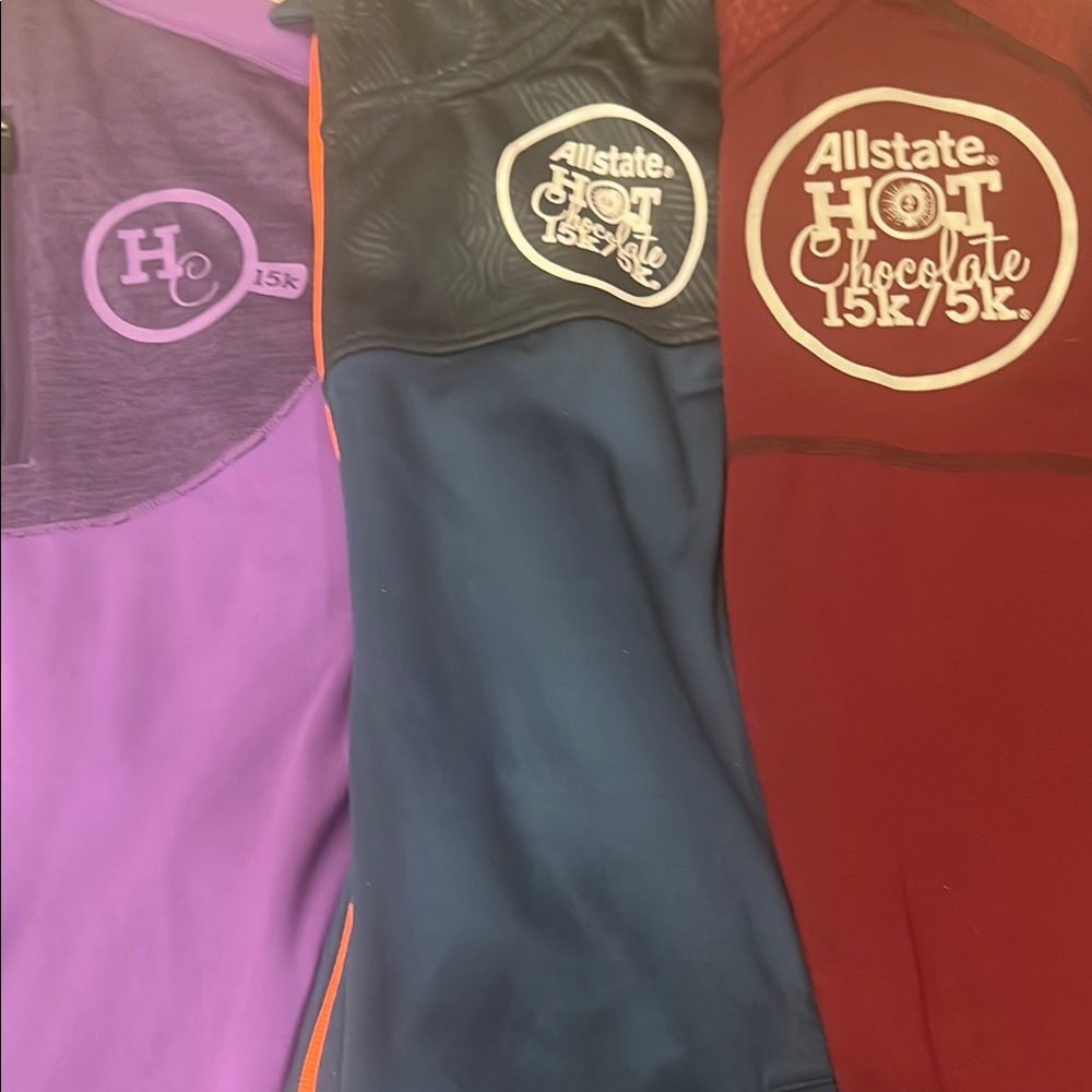 Set of three Hot Chocolate Run athletic jackets